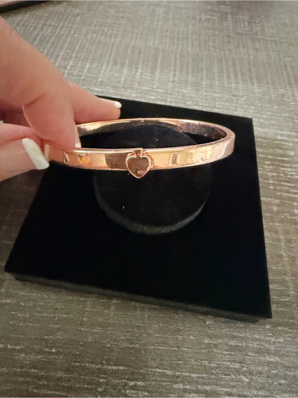 Kate Spade Everyday Spade Thin Metal Bangle Rose Gold